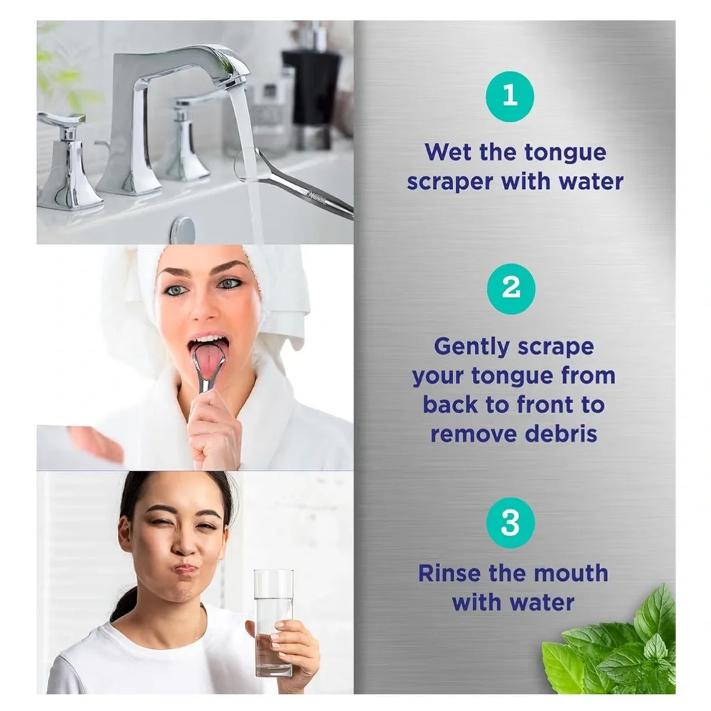 GuruNanda Spoon Shaped Stainless Steel Tongue Scraper